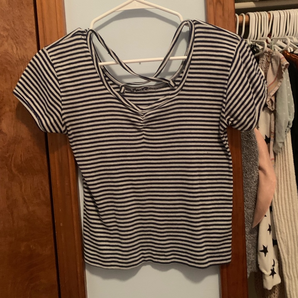 navy striped top